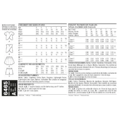 Newlook Pattern 6465 Child's Easy Top, Skirt And Shorts -Sewing Supplies Store newlook girls pattern 6465 envelope back