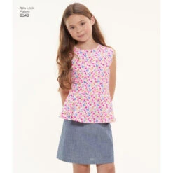 Newlook Pattern 6549 Girls' Top, Skirt And Pants -Sewing Supplies Store newlook girls peplum 2pc dress pattern 6549 av1 88e2daf3 aa00 4548 9c39 8a9d8df675e4