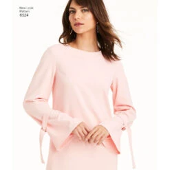 Newlook Pattern 6524 Women’s Dress With Sleeve Variations -Sewing Supplies Store newlook sleeve interest pattern 6524 av2
