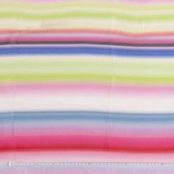 Printed Striped Satin Fabric, Multi Stripe- Width 148cm