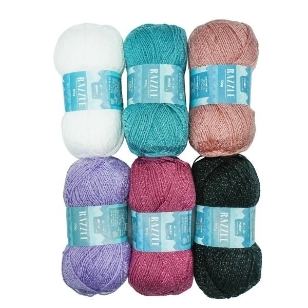 Makr Razzle Crochet & Knitting Yarn, Black- 100g Acrylic Polyamide Yarn 3 Makr Razzle Crochet & Knitting Yarn, Black- 100g Acrylic Polyamide Yarn - Image 3