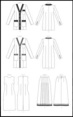 Vogue Pattern V1643 Misses'/Misses' Petite Jacket, Dress And Skirt -Sewing Supplies Store v1643b